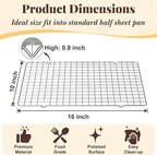 Cooling Racks for Cooking and Baking - 2 PCS 10" x 16" Grid Wire Baking Rack for Oven Cooking, Baking, Grilling, Roasting -Dishwasher Safe Bacon Rack- Fits Jelly Roll Cookie Sheet Pan-Box Packaging