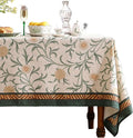 patdrea Designer French Linen Table Cloth for Rectangle Table,Vintage Fall Decorative Tablecloth,Floral Decoration Cover for Kitchen Dining Christmas,Tea Party,Thanksgiving,55"x79"-Littledaisy