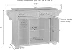 Crosley Furniture Alexandria Wood Top Rolling Kitchen Island Storage Cart, Microwave Stand, Spice Rack, Mahogany