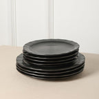 Stone Lain Oasis 4-Piece Dinner Plate Set Stoneware, Black