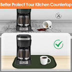 Silicone Coffee Maker Mat with Lip, 24'' x 16'' Heavy Duty Coffee Maker Mat for Countertops, Coffee Tray Fit Under Coffee Machine Appliance Automatic Machines Espresso Accessory, Dark Olive