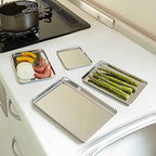 TeamFar Baking Sheet Set of 4, Stainless Steel Baking Pan Tray Cookie Sheet, Non Toxic & Healthy, Rust Free & Easy Clean - Dishwasher Safe