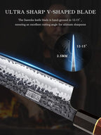 HOSHANHO Chef's Santoku Knife 7 Inch, Professional Japanese High Carbon Steel Chef Knife, Ultra Sharp Kitchen Knife with Octagonal Rosewood Handle