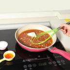 Webake Silicone Flat Whisk Set of 3, Heat Resistant Kitchen Whisks for Non-stick Cookware, Egg Beater Perfect for Blending, Whisking, Beating, Frothing & Stirring