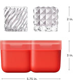 ZOKU Set of 2 Silicone Ice Molds, Luxe, Large Wavy & Faceted Cube Forms for Craft Cocktails, Keeps Drinks Colder Longer with Less Dilution, Easy-Release, BPA-Free