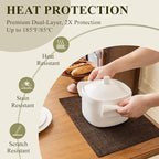 KXN Placemats Set of 4, Dual-Layer Thickened Faux Linen Table Mats, Heat Resistant & Wrinkle-Free, Machine Washable Cloth Place Mats for Kitchen Dining Indoor Outdoor (Brown)