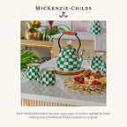 MACKENZIE-CHILDS Enamel Everyday Bowl, Serving Bowl for Entertaining, Large, Green-and-White Emerald Check