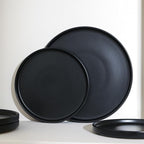 Stone Lain Celina Modern Stoneware 16-Piece Dinnerware Set, Cereal and Dinner Bowls, Dinner Plates, Plates and Bowl Set, Dishes for 4, Black