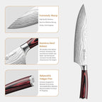 KEEMAKE Knife Set 5 Pieces, Professional Kitchen Knife Set, High Carbon Stainless Steel Chef Knife Set, Ultra Sharp Blade Knives Set for Kitchen with Ergonomic Pakkawood Handle & Gift Box