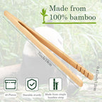 80 Pcs Bamboo Toast Tongs 7 Inch Wood Kitchen Utensil Toaster Tongs for Cooking Catering Buffet Appetizer Wedding Party Supplies