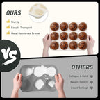 2 Pack 12 Cups Silicone Muffin Pan with Metal Reinforced Frame Regular Size Silicone Molds Cupcake Cake Baking Pans Cookie Baking Chocoflan Cupcake Mold Nonstick Muffin Tin Home Baking Supplies
