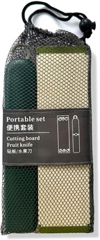 5-in-1 Small Cutting Board Set，Multifunctional Travel Stainless Steel Fruit Knife with cover，Outdoor Portable Peeling Fruit Potato Peeler for Travel, Camping, Kitchen (grey)