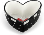 DEMDACO Heartful Home by Tracy Pesche Collection Red Heart with Black Trim Small 4 x 4 Stoneware Tabletop Candy Dish Cookie Canister