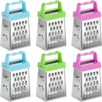 6Pcs Mini Cheese Grater, Stainless Steel Professional Box Grater Efficient Kitchen Small Gadget for Grating Garlic Ginger Vegetable Chocolate Parmesan