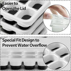 DOQAUS Ice Cube Trays 4 Pack, 40 pcs Silicone Ice Cubes Tray Maker with Spill-Resistant Removable Lid, Easy Release & Pop out, LFGB and BPA Free, Stackable Flexible, for Soup, Food, Cocktail, Coffee