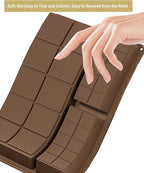 Silicone Chocolate Bar Mold, 1 Inch Deep, Large Candy Mould for Stuffed Bars and Fillings, 2 Pcs (brown)