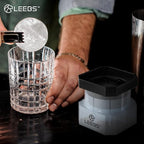 Silicone Freezer Press Sphere Ice Ball Maker Mold, 3 Pack for Large Round Craft Whisky Ice Balls - Bourbon, Scotch, Old Fashioned, Cocktail Drinks - by LEEBS