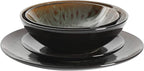 Gibson Elite Kyoto Double Bowl Dinnerware Set, Service for 4 (16pcs), Teal
