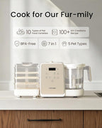 Pet Fresh Maker - Food Processor with Recipe for Dog Treats, DIY Cat Churu, Crunchy Treats, 10 Types of Homemade Pet Foods for Dogs, Cats & Small,7-in-1 Cooking Machine with Easy One-Step Touch Panel