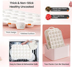 Muffin Pans With Metal Reinforced Frame - 24 Cups Durable Silicone Baking Pan for Muffins, Cupcakes, BPA Free and Dishwasher Safe - Beige with Rainbow Spots, Set of 2