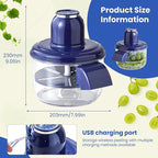 Electric Grape Peeling Machine, Garlic Peeling Machine, Automatic Peeler, Garlic Peeler Skin Remover Commercial Fruit Rechargeable Milk Tea Fruit Shop Special Equipment (Blue)