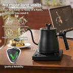 Water Kettle Electric,Gooseneck Electric Kettle with 50pcs Coffee Filter,±1℉ Temperature Control, Fast Heating, Stainless Steel Interior, Ideal for Precise Pour-Over Coffee and Tea