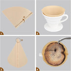 Segarty #2 Cone Coffee Filters, 200 Count Pack Size 2-4 Cup Natural Unbleached Brown Disposable Coffee Filters Paper for Pour Over Coffee Maker
