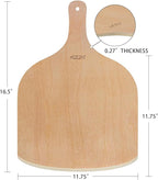 2 Pack Wooden Pizza Peel, 12 inch Large Pizza Paddle Set for Oven, Stone, Pan or Grill, Spatula for Baking Bread and Cake - Indoor & Outdoor