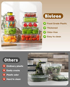 40 PCS Food Storage Containers with Lids Airtight (20 Containers & 20 Lids), 100% Leakproof Meal Prep Container Set for Kitchen Storage, BPA-free, PVC-free Reusable Plastic, Microwave/Dishwasher Safe