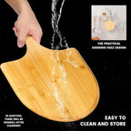 4Pack Natural Bamboo Pizza Spatula, Pizza Peel 11 Inch, Wooden Pizza Spatula Paddle Board for Home Pizza Cutting，Cheese, Bread,Fruit,Vegetable Oragaznie (4)