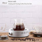 Pour Over Coffee Maker, 20 oz Borosilicate Glass Carafe with 100 pcs V60 Paper Filter by Gsform, Walnut Handle & Glass Lid, Drip Coffee Maker for Home Café Restaurant Camping, 600 ml, Clear