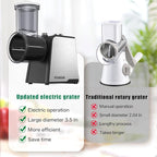 5-In-1 Electric Cheese Grater,300W Salad Maker,Electric Grater for Block Cheese,Kitchen Electric Food Slicer Shredder,Chopper for Vegetables Cucumber Carrots Cabbage Nuts(Black)