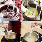 New Candy Thermometer with Pot Clip and Hanging Hook, Deep Fry Oil Thermometer Candy, Sugar Syrup Jam Jelly Instant Read Glass Food Kitchen Cooking Thermometer for Candy Making and Food