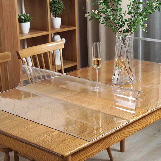 Wadrac Custom 18x32 Inch Frosted Desk Cover Protector, 1.5mm Thick Plastic Desk Pad Desk Topper Desk Mats on top of Desks Table Runner Leaf Cover Protector for Computer Writing Desk Side Tabletop
