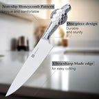 Kitchen Knife Set, One-piece Stainless Steel Knife Sets for Kitchen with Block, 6 Pieces Solid Natural Wood Knife Block Set, Box Packed, Silver.