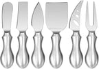 WoneNice Cheese Knife Set, 6-Piece Stainless Steel Knives for Charcuterie, Gift Ready