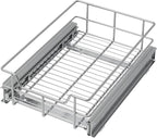 Pull Out Cabinet Organizer 9" W X 17" D, Slide Out Drawers For Kitchen Organizers and Storage, Pull Out Drawers For Cabinets Capacity Heavy Duty Caddy, Cabinet Shelves Chrome-Plated, Bathroom Pantry