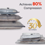 9-Pack Vacuum Storage Bags for Travel, Space Saver Compression Bags (No Pump Included)