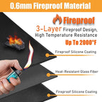 TOHONFOO 70 x 48 in Grill Mats for Outdoor Grill, Fireproof Griddle Mats Compatible with Blackstone to Protect The Deck, Griddle Accessories Compatible with Blackstone - 0.6mm