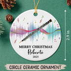 Personalized Oboe Instrument Ceramic Ornament, Customized Text Year Name Oboist/Oboe Musical Player Christmas Ornaments Gift for Women Men Friends Kids, Oboes Musical Lover Appreciation Ornament