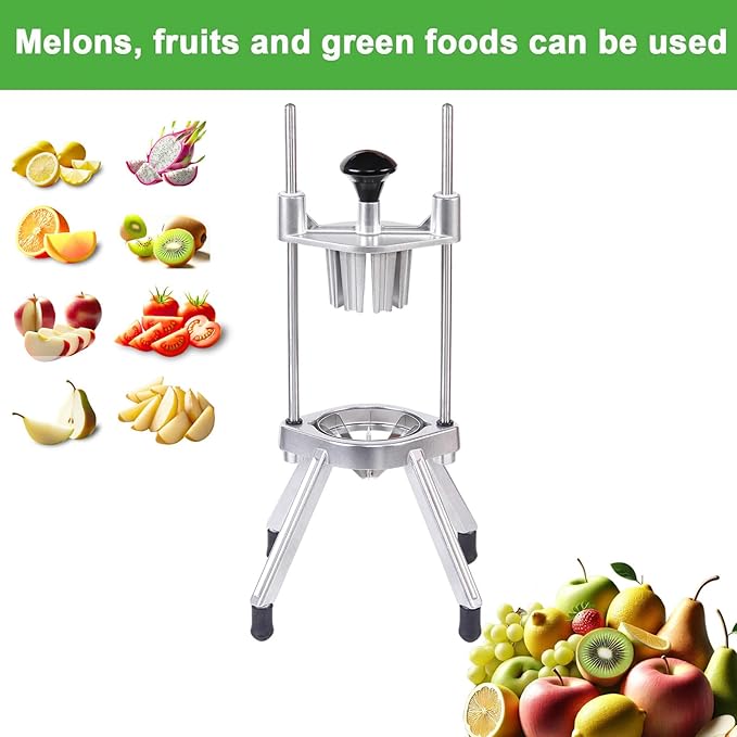 Commercial Lemon Cutter 4-Section with V-Shaped 420 Stainless Steel Blades，Easy Wedger Stainless Steel Blade Fruit Lime Slicer NSF Certified Easy-to-Use for Bar Restauran