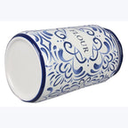 Young's Inc. 4 Pcs Set Talavera Ceramic Canisters- Storage Container for Kitchen and Bathroom - Beautiful Home Decor Accent to Store Food, Coffee, Tea, and More - White, Blue