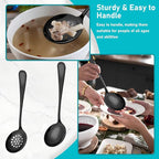 Serving Utensils, 15 Pcs Stainless Steel Large Flatware Serving Tools Kit, Included Spoons, Forks, Tongs, Slotted Spoon, Ladle, Cake Server for Kitchen Catering Banquet Wedding Buffet Party, Black