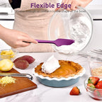 U-Taste 11.38" Silicone Baking Spatula: 480ºF Heat Resistant Food Grade Flexible Rubber Kitchen Bowl Scraper, Seamless Pastry Spreader for Mixing Stirring Scraping in Nonstick Cookware (Purple)