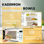 50 Pack 32 OZ Large Paper Bowls with Lids, Heavy Duty Disposable Compostable Container for Party, Disposable Bowls Bulk Soak-Proof and Microwave Safe for Hot/Cold Use(32OZ-50PACK)