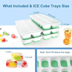 Ice Cube Tray, Ice Cube Trays for Freezer 5 Pack with Lids, Ice Tray Easy-Release, Ice Trays for Freezer Stackable, Silicone Ice Cube Tray for Drinks, Coffee - BPA-Free and Odor-Free