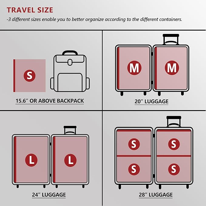 SUOCO Travel Vacuum Seal Bags for Clothing with Rechargeable Electric Pump, 15 Pack Compression Packing Bags for Luggage Suitcase Backpack, Carry-on Size Space Saver Storage
