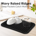 Silicone Trivets for Hot Pots and Pans, 3 Pack Heat Resistant Pot Holders for Kitchen Large Silicone Trivet Mat for Hot Dishes, Black Hot Pads for Kitchen Counter, Hot Mats Spoon Rest, 9 * 12 Inches