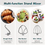 COOKLEE Stand Mixer, 9.5 Qt. 660W Electric Kitchen Mixer with Dishwasher-Safe Dough Hooks, Flat Beaters, Wire Whip & Pouring Shield Attachments for Most Home Cooks, Lavender