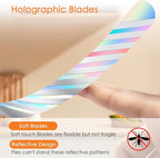 Fly Fans for Tables, Fly Fan for Indoor Outdoor Tables Battery Powered Fly Swatter Fan to Keep Flies Away with Holographic Blades for Home Party Outside Picnic, 6 Pack